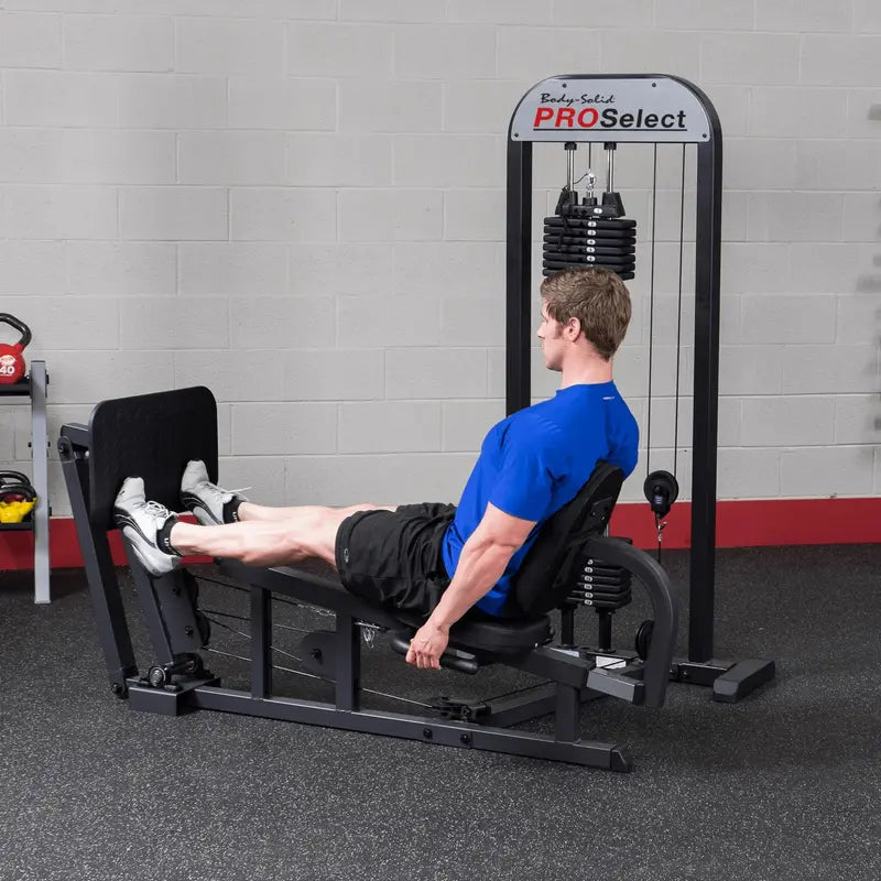 Body Solid Pro-Select Leg Press GLP-STK/3 with 310 lb Stack, Oversized Rubberized Footplate, Double Beam Design, Commercial Bearings