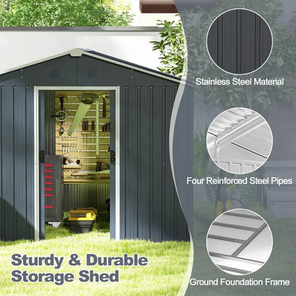 Freestanding Outdoor Storage Shed with Reinforced Floor & Lockable Door