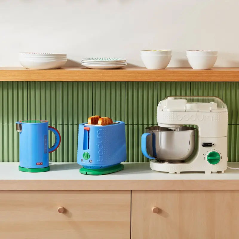 Bodum Electric Kettle  Ceramic-Coated, Blue Accented Design