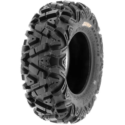 SunF A033 ATV/UTV Tires Set  All Terrain, 6-Ply, Sizes 25×8-12 & 25×10-12, Non-Directional Tread