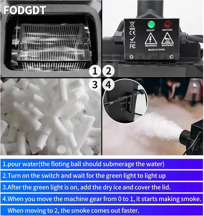 Professional Dry Ice Fog Machine with Tube Nozzle: Low-Lying Dense Smoke for Events & Stages