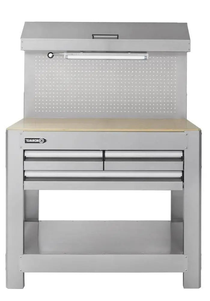 45-Inch Stainless Steel 3-Drawer Workbench with Heavy-Duty Frame