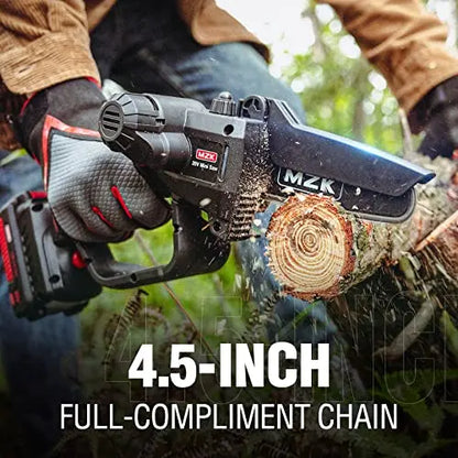 MZK 2-in-1 Cordless Pole Saw   Mini Chainsaw with 3 Replacement Chain for Tree Trimming