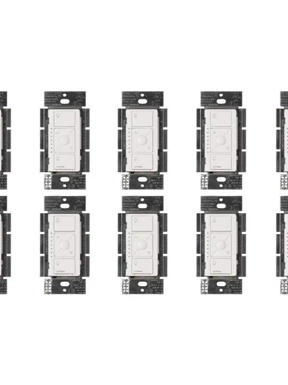 Lutron Smart Dimmer Switch for ELV+ Bulbs, 250W LED, PD-5NE-WH, White, 2-Pack