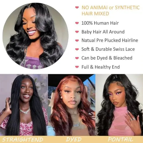 SENSAIRUITE 20¡å Natural Color Pre-Plucked Human Hair Lace Front Wig with Baby Hair, 180 Density, 13¡Á4 Lace