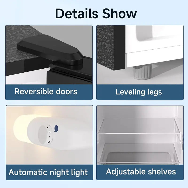 BANGSON 7.1 Cu.Ft Bottom-Freezer Refrigerator for Apartments  Compact Black Design