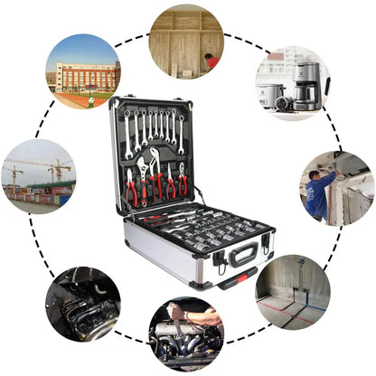 799-Piece Aluminum Household Tool Trolley  Modular Rolling Workbench for Home or Workshop Organization