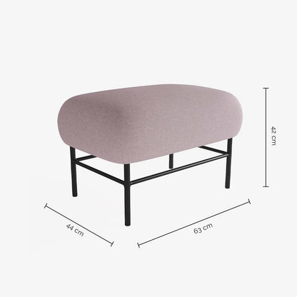 Banquette en tissu rose et métal noir