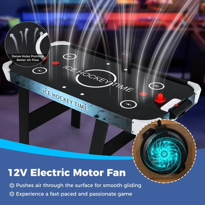 56-Inch Air Hockey Table  Arcade-Style Game with Digital LED Scoreboard