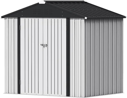 Devoko 5′ x 3′ Corrosion-Resistant Garden Shed  Lockable Steel Outdoor Storage House with Single Secure Door