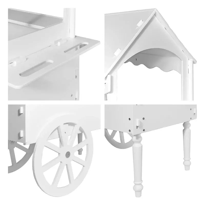 Wooden Rolling Candy Cart for Birthday & Wedding Parties  Decorative Dessert Display Stand with Wheels