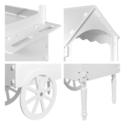 Wooden Rolling Candy Cart for Birthday & Wedding Parties  Decorative Dessert Display Stand with Wheels