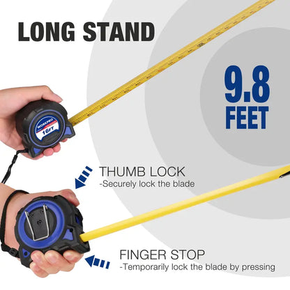 WORKPRO 16-Foot Heavy-Duty Retractable Tape Measure (2-Pack)  Magnetic Hook & Belt Clip