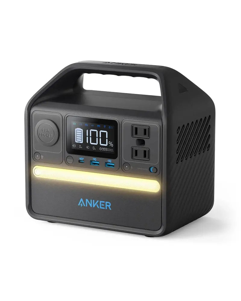 Anker 521 Portable Power Station 256Wh, LiFePO4 Battery, 600W Output, USB-C, 6 Ports, Durable Design