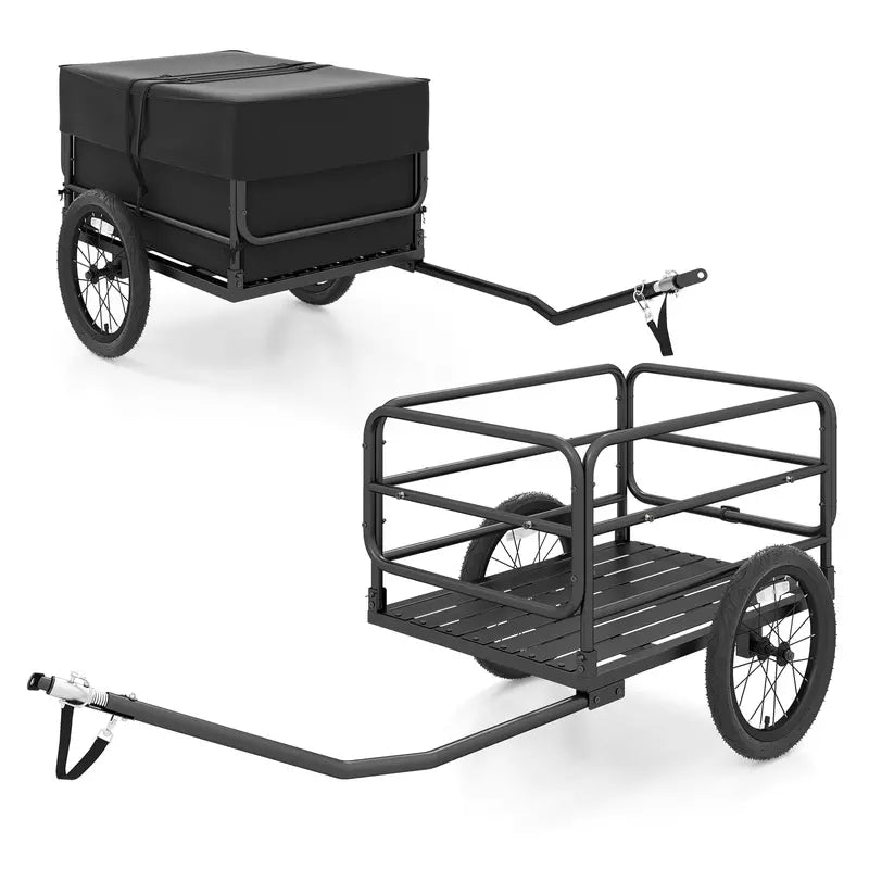 70.5″ x 28″ x 26″ Heavy-Duty Bike Cargo Trailer for Bicycles