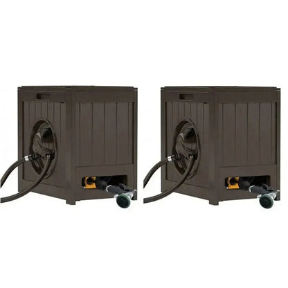 Aquawinder Auto-Rewind Hose Reel  Water-Powered, 125-Foot Capacity, Java Finish (2-Pack)