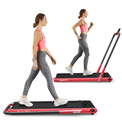 Compact Folding Under-Desk Treadmill  2.25 HP Dual-Mode Superfit Walking Machine