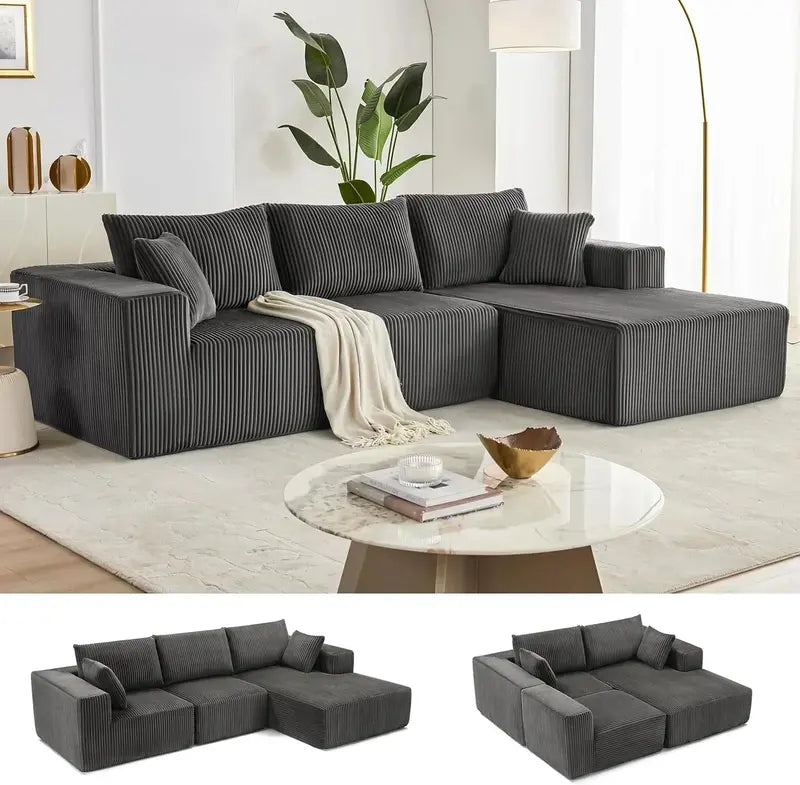 Cloud-Style Modular Sofa — 108-Inch Configurable Sectional with Deep Seating & Power-Reclining Options