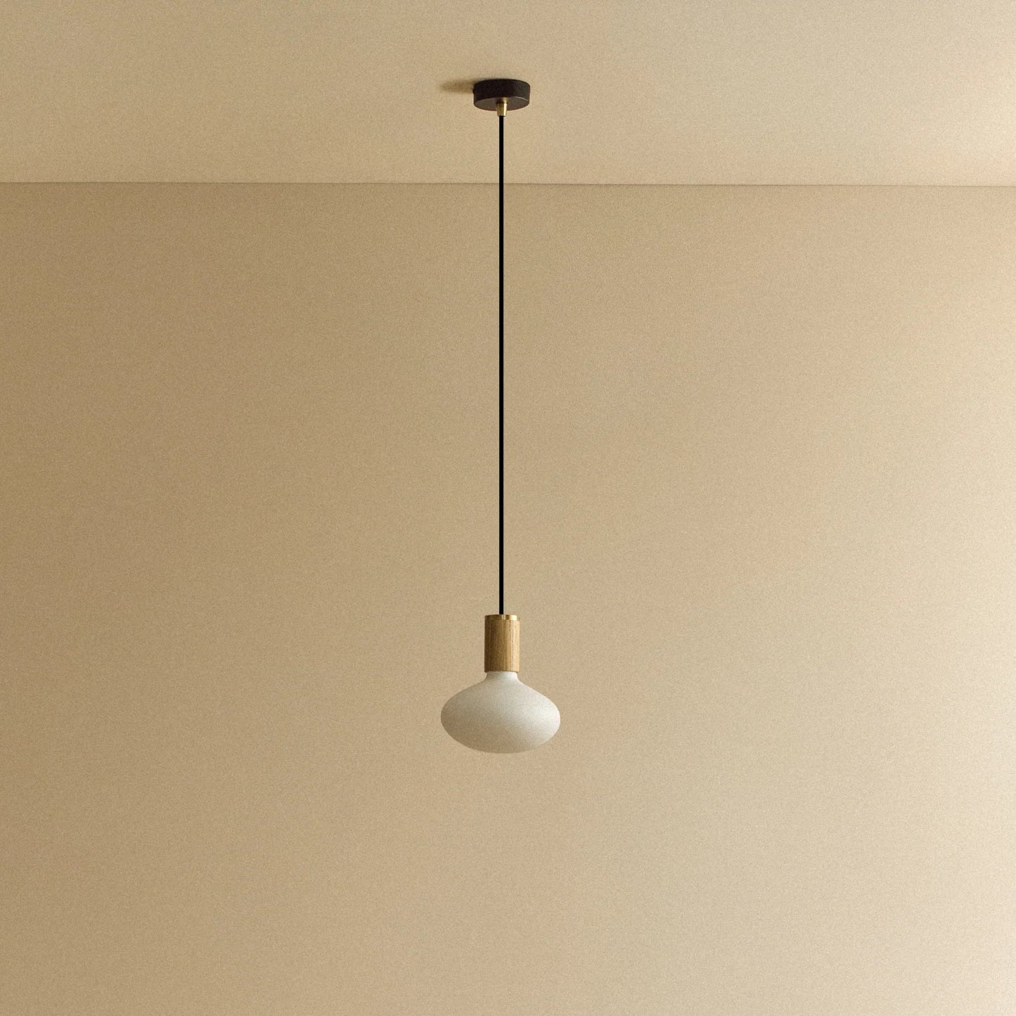 Oval Dim-to-Warm Pendant Light in Oak