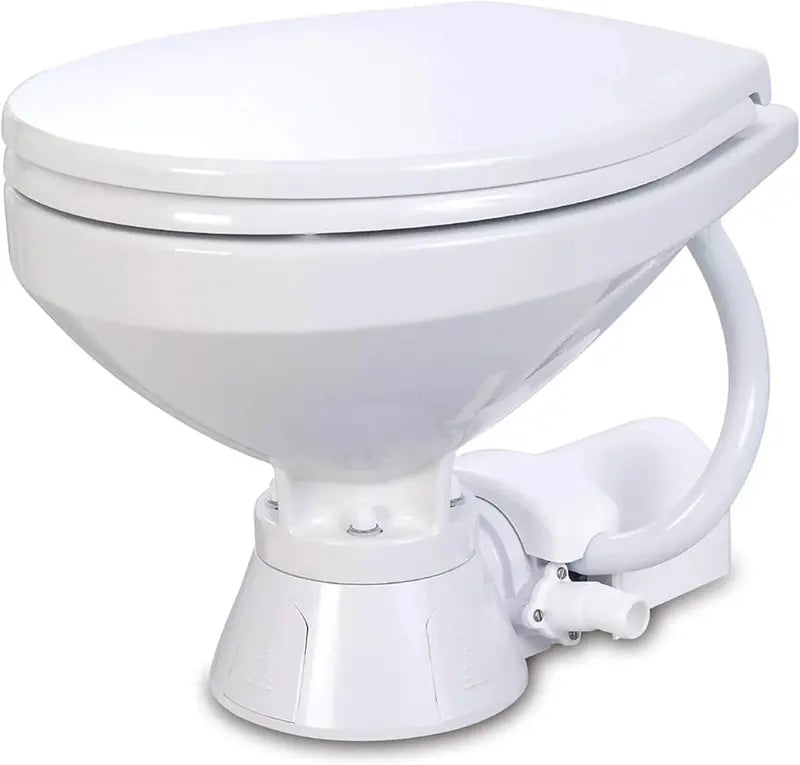 Electric Marine Toilet System  Compact Boat Head with Quiet Flush Performance