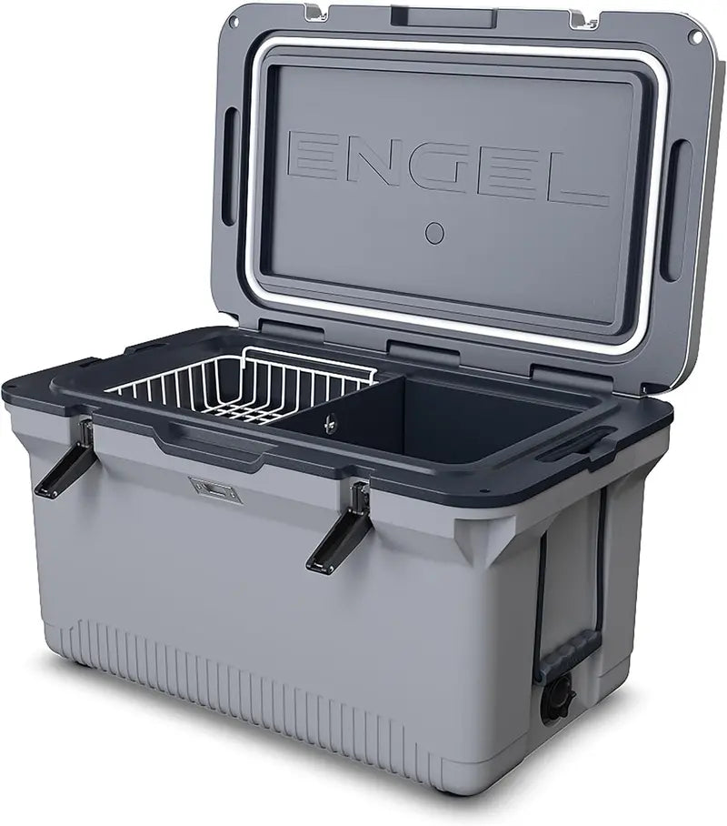 60-Quart Ultra-Lightweight Injection-Molded Cooler  7-Day Ice Retention, Wire Basket, Divider & Built-In Bottle Opener