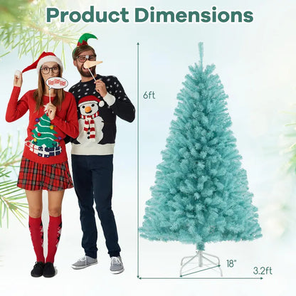 67 ft Blue Pre-Lit Christmas Tree  Full Hinged Artificial Xmas Tree with 280380 Warm White LEDs