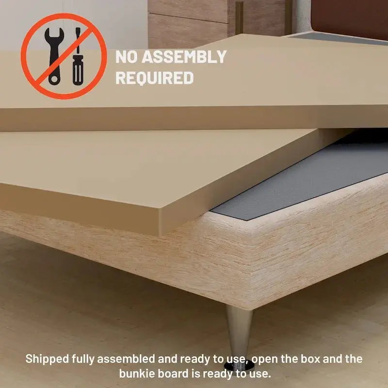 ONETAN 1.5-Inch Split Bunkie Board  Pre-Assembled Mattress Support Platform in Gray