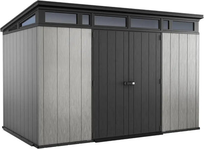 Keter Artisan 11′ x 7′ Modern Resin Storage Shed Kit  Stylish, All-Weather Outdoor Storage for Patio Furniture & Garden Equipment