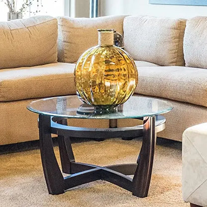 22  Inch Round Glass Table Top 1/2  Thick Tempered Beveled Edge by Fab Glass and Mirror