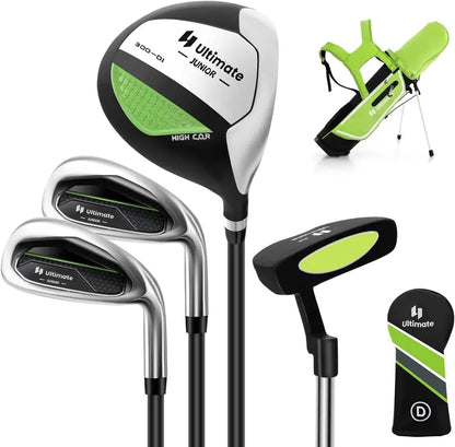 Junior Right-Handed Golf Club Set for Kids Including Stand Bag & Weatherproof Rain Hood