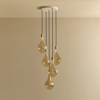 Five Pendant in Brass + Voronoi III