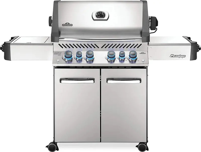 Napoleon Prestige 500 RSIB Propane Grill  500 sq in Cooking Area with Infrared Side/Rear Burners, Stainless Steel Build