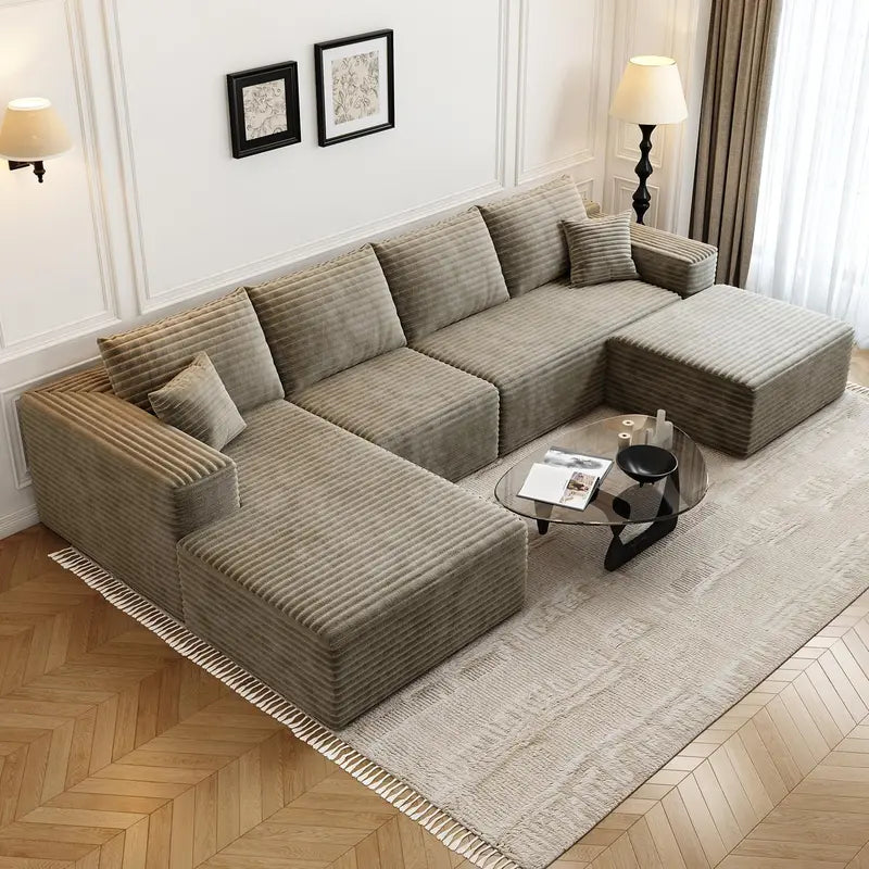 Cloud Modular L-Shaped Sectional Sofa  107.5-Inch Minimalist Corner Lounge with Deep Seating