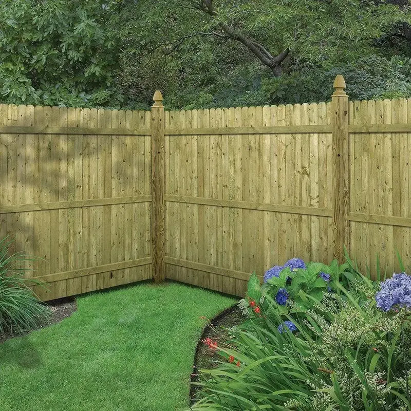 Barrette 6×8 ft Pressure-Treated Wood Privacy Fence Panel with Dog-Ear Design