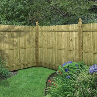Barrette 6×8 ft Pressure-Treated Wood Privacy Fence Panel with Dog-Ear Design