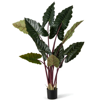 63-Inch Pre-Potted Faux Indoor Plant with 11 Lifelike Leaves and Adjustable Stems