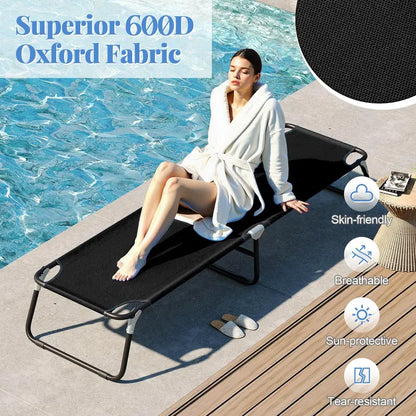 Heavy-Duty Foldable Camping Cot with Non-Slip Feet for Adults & Kids