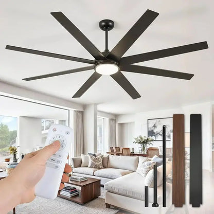 8-Blade 65-Inch Indoor/Outdoor Ceiling Fan  Quiet Operation & Wide-Area Airflow