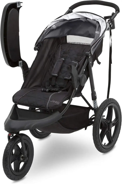 Classic Grey Jogging Stroller  All-Terrain Pushchair with Smooth Suspension & Adjustable Handle