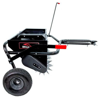 Brinly AS2-40BH-P Lawn Aerator and Spreader  Dual-Function Steel Unit, 100-Lb Capacity, Optimized for Healthy Grass Growth