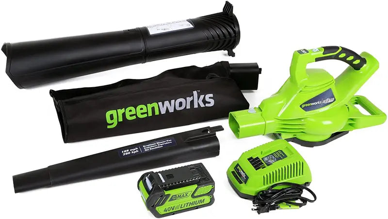 40V Cordless Variable-Speed Leaf Blower and Vacuum  185 MPH Airflow, Includes 4.0Ah Battery & Charger (Model 24322)