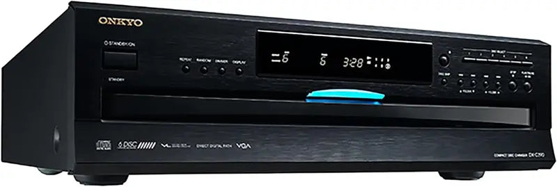 6-Disc CD Changer  Sleek Black Multi-Disc Audio Player for Home Entertainment Systems