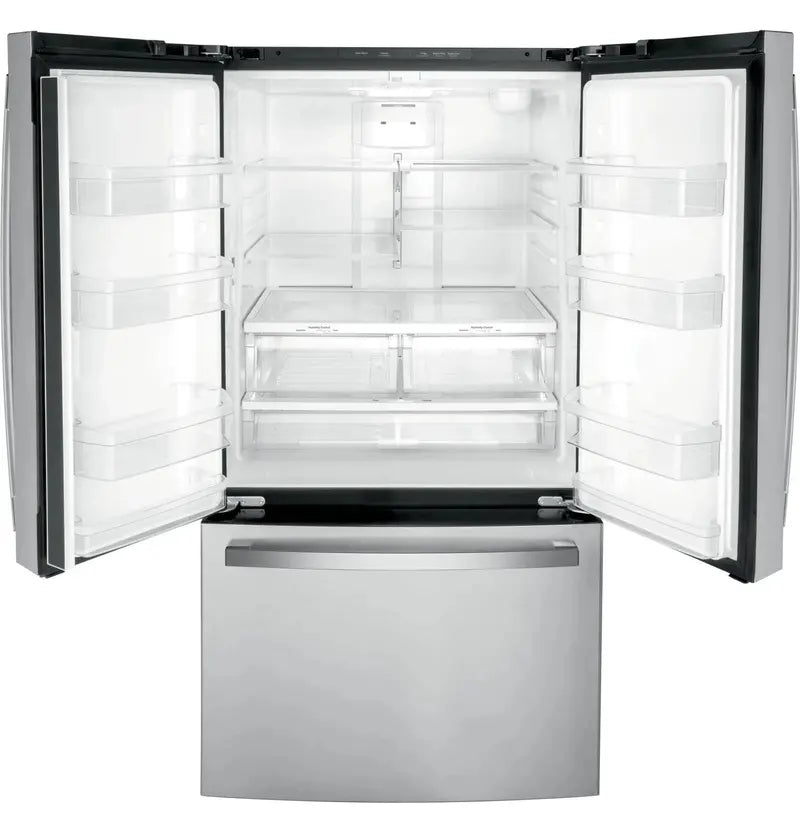GE Stainless Steel French-Door Refrigerator  27.0 Cu. Ft., Fingerprint-Resistant Finish, Smart Cooling System