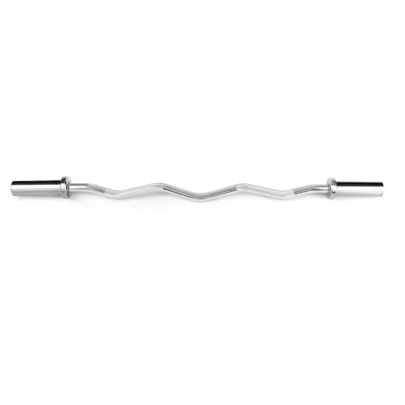 48-Inch Olympic EZ Curl Bar  400 lb Capacity Solid Steel Strength Training Barbell