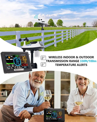 Wireless Indoor/Outdoor Weather Station with Digital Thermometer and Hygrometer