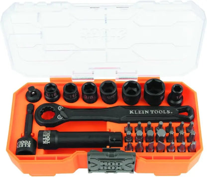 Klein Tools KNECT Impact Socket Set  Pass-Through SAE and Metric Sockets for Tight Spaces