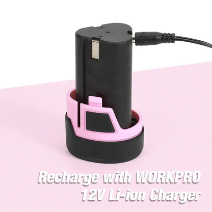 WORKPRO Replacement 12V Lithium-Ion Battery for Pink Cordless Drill Models