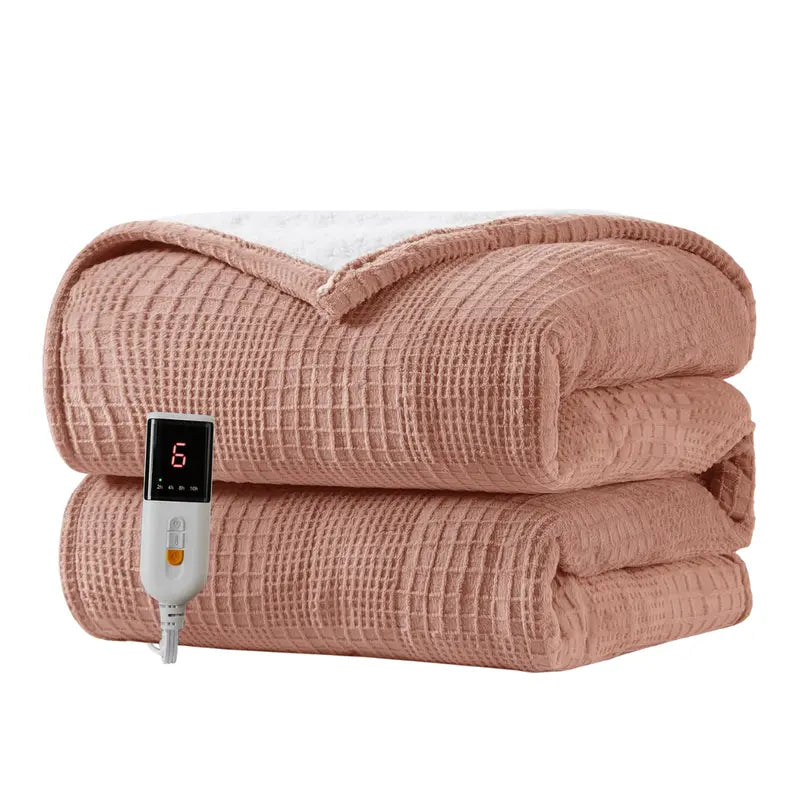 Adjustable Electric Heated Blanket with Precise Temperature Control & Auto-Shutoff Timer