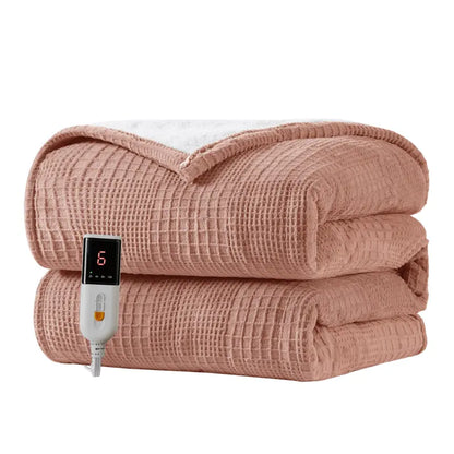 Adjustable Electric Heated Blanket with Precise Temperature Control & Auto-Shutoff Timer