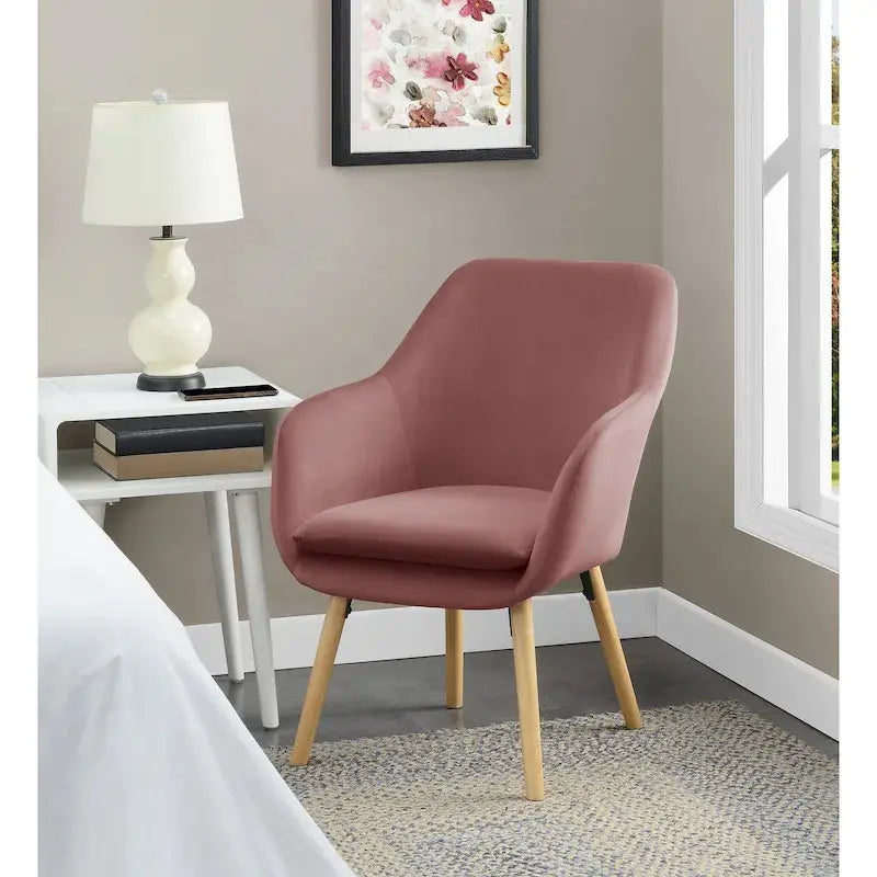 Convenience Concepts Charlotte Wingback Accent Chair  Upholstered Armchair with Tailored Design